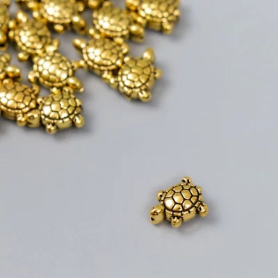 Бусины металл для творчества "Черепашка" золото набор 20 шт   5468823