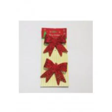 Набор красных пластиковых бантиков 10*10 см 2 шт НУ-4951