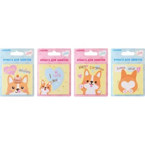 Блок самоклеящийся (стикеры) 75*75 30л Corgi ассорти DEVENTE 2010020 581784