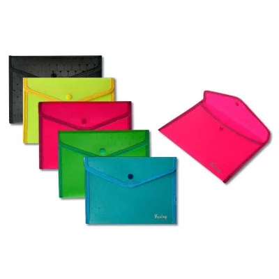Папка-конверт с кнопкой А5,"Фукси", пластик 400 мкм, ассорти 7040-А5 J.Otten /1 /12 /0 /816 82005