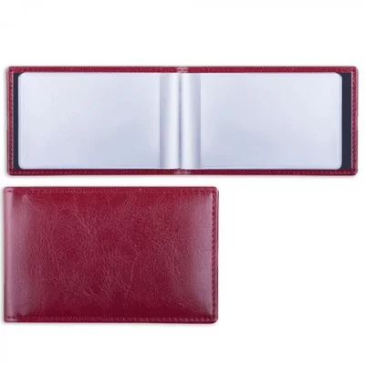 Визитница однорядная BRAUBERG Imperial под гладкую кожу, на 20 визиток, бордовая, 231652