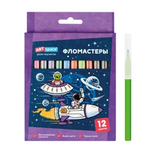 Фломастеры ArtSpace "Космос", 12цв., картон, смываемые, европодвес 353072