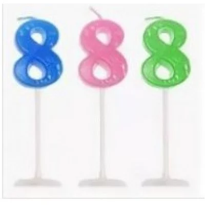 Свеча цифра "8", цв.асс 122916-8 /1 /50 /0 /2000 265401