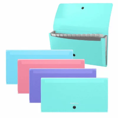 Папка-картотека пластиковая ErichKrause Diagonal Pastel, с 13 отделениями, Check size, ассорти 61213