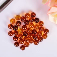 Декор для творчества пластик "Бусины янтарь" 20 гр (набор 35 шт) 1403480