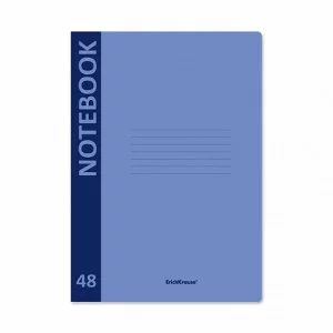 Тетрадь общая ученическая с пластиковой обложкой на скобе ErichKrause CoverProBook matt Neon голубой А4 48 листов клетка 48223