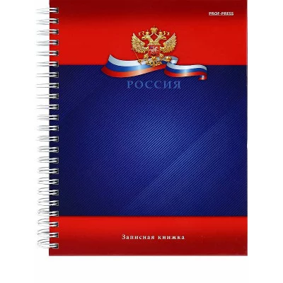 Записная книга на гребне А5 120л. СИМВОЛИКА РОССИИ - 5 (120-6795) (7БЦ, глянц.ламинирование) 120-6795