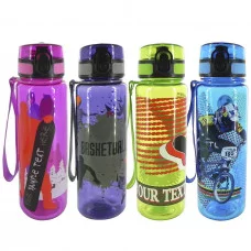 Бутылки для воды Alingar, универсальная, пластик, 620 мл, уплотнитель, горлышко-поильник, держатель, ассорти "Спорт" AL10489