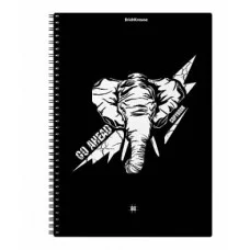 Тетрадь общая с пластиковой обложкой на спирали ErichKrause Go Аhead Black and White А4 80 листов клетка 54122