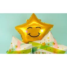 Шар (18\'\'/46 см) Звезда, Счастливая звезда, Золото, 1 шт. 21850