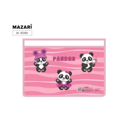 Папка для труда PANDAS А4, 235*230*100 мм, пластиковая, молния сверху M-16399