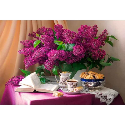 Алмаз мозаика (клас.) 30х40 см, с подр., с полн. заполн. (30цв) Поздний завтрак (Арт. НД-0424)