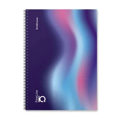 Тетрадь общая ученическая на спирали ErichKrause IQ FineLine В5 80 листов клетка глянцевая ламинация блок 80г/м2 ассорти 62113