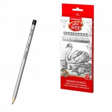 Набор из 12 чернографитных карандашей ArtBerry®, шестигранных, 2Н, Н, F, HB, В, 2В, 3В, 4В, 5В, 6В, 7В, 8В 56081