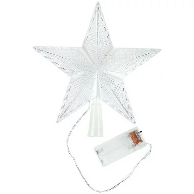 Верхушка на ёлку "Звездочка", 20 см, 10 LED, 2 режима, мульти, от  батареек. НУ-2592
