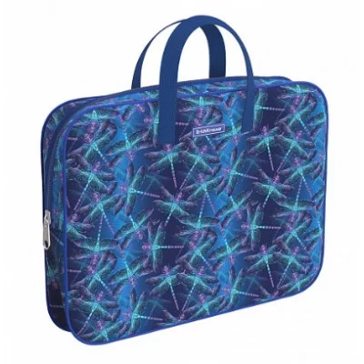 Папка текстильная на молнии ErichKrause® с ручками Neon Dragonflies, A4+ 54667