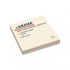 Блок самоклеящийся стикеры 76*76 100л 4цв пастель DEVENTE 2010702 581810