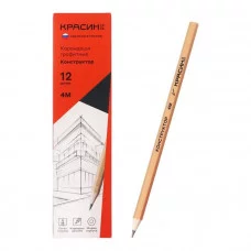 Карандаш ч/г Красин "Конструктор" 4М (4B) шестигран., заточен. 346216