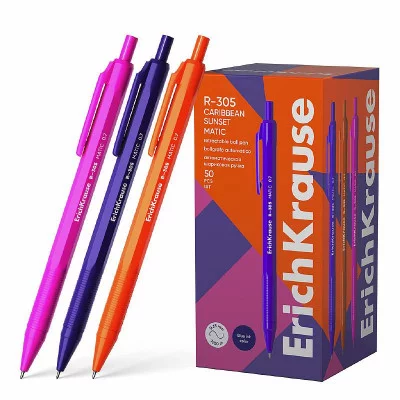 Ручка шариковая автоматическая ErichKrause R-305 Matic Caribbean Sunset 0.7, цвет чернил синий 61260