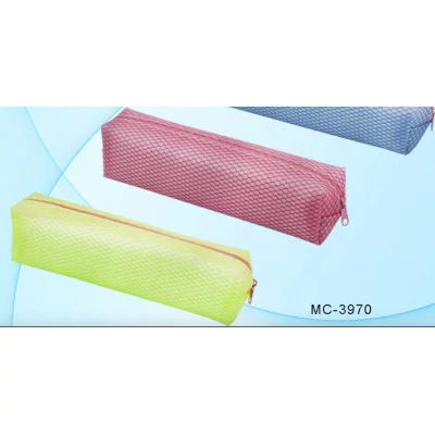 Пенал-тубус МС-3970 из синтетического материала, на молнии, рисунок-сеточка,цвета в асс, в уп МС-3970