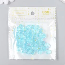 Бусины пластик "Кристалл многогранник. Небесный" прозрачный набор 20 гр 1х1х1 см   9431085