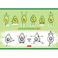 Альбом для рисования 24л скрепка мелов Ассорти ассорти HATBER 014111