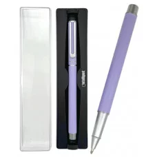 Ручка в футляре DH-82 INTELLIGENT (син) 0,7мм, Сиреневая с серебром, глянцевый круглый корпус, с колпачком, в пластиковом футляре 331905