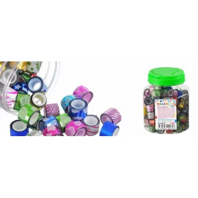 Лента клейкая M-4301Т декоративная цв. с блёст, 1шт размером 1,2 см х 1 метр, микс