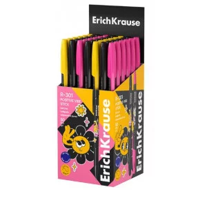 Ручка шариковая ErichKrause R-301 Stick Positive Vibe 0.7, цвет чернил синий 63080