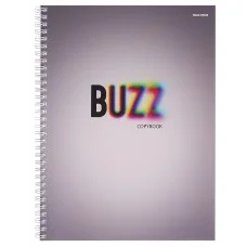 Тетрадь КЛЕТКА А4 80л. BUZZ гребень, цвет. мелов. обложка 80-8354