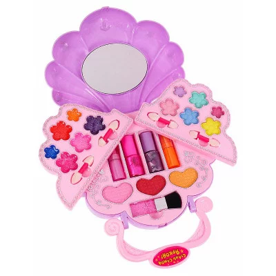 Набор детской косметики"Ракушка" (сухие тени, блески, помада, румяна, лак, аппл, кисть) в кор (Арт. КС-4353)