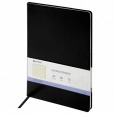 Тетрадь БОЛЬШОЙ ФОРМАТ 200x252 мм В5, BRAUBERG Metropolis Extra под кожу, клетка, 80 л. черный, 111050