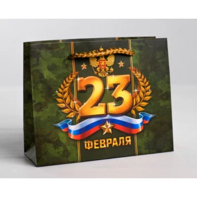 Пакет ламинированный горизонтальный «23 Февраля», S 15 × 12 8 см 4515277