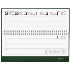 Планинг датированный 2026 300х130 мм, STAFF, гребень, обложка бумвинил, 64 л., зеленый, 117361