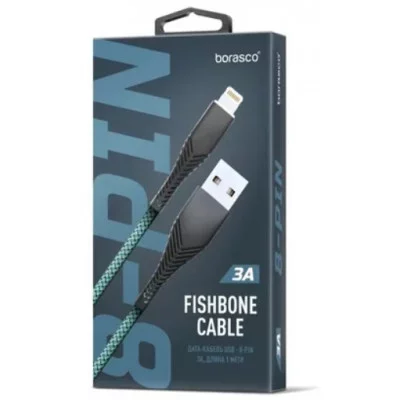 Кабель BoraSCO (38510) Fishbone Apple 8-pin тиффани 1 м,3A 4627174894783