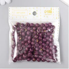 Бусины для творчества дерево "Фиолетовый. Ватикан" d-0,8 см, набор 20 гр   9463331