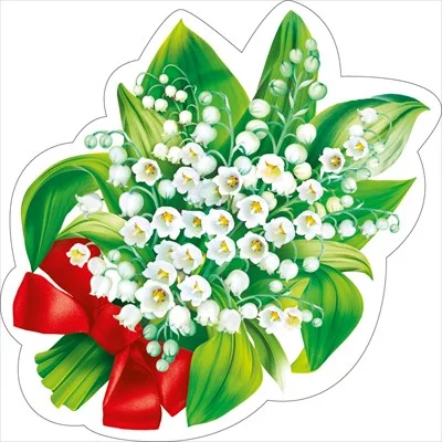 Украшение на скотче Букет ландышей с бантиком 080944 080.944