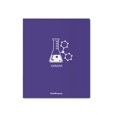 Тетрадь общая ученическая с пластиковой обложкой на скобе ErichKrause As easy as ABC, ХИМИЯ, 48 листов, клетка 59461
