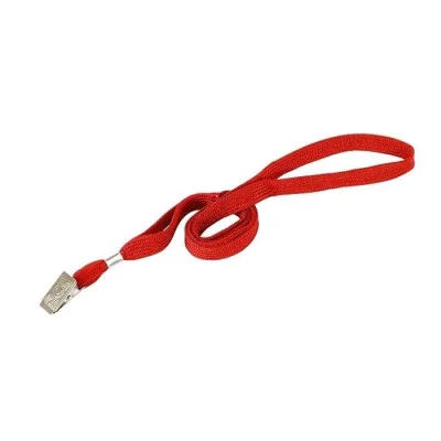 Шнурок для бейджа Alingar, 45 см, металл. клипса, красный 69243 AL6832