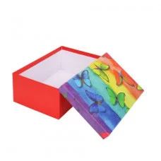 Коробка прямоугольная подарочная Радужные бабочки 19X13X7.5 см РазборКОР-7809
