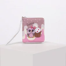 Кошелек дет 07-01-01 Совенок, 9,3*2,5*10,5, отд на молнии, розовый 5407066