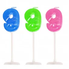 Свеча цифра "9", цв.асс 122916-9 265402