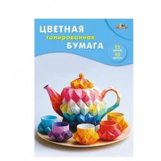 Бумага цветная тонированная А4 12л 12цв "Чаепитие" в папке АППЛИКА С0305-17 691407