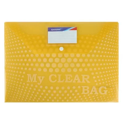 Папка-конверт на кнопке А4 160мкм жёлтая DV-0371FC-YE