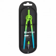 Готовальня Berlingo "Radiance", 2 предмета, циркуль 170мм, голубой/зеленый градиент, пластиковый футляр 339132