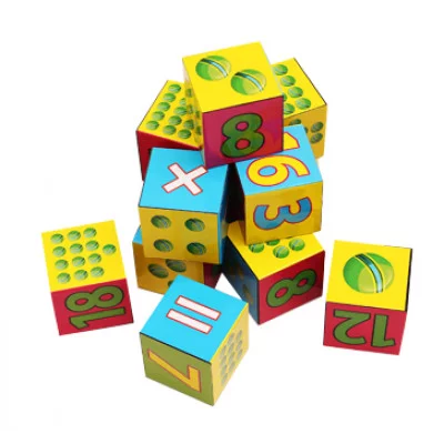КУБИКИ ПЛАСТИКОВЫЕ 12 шт. в коробке. МАТЕМАТИКА В КУБИКАХ (Арт. К12-0553)