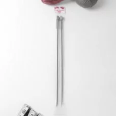 Спицы для вязания прямые сталь пластик након 35см d5,0мм (2шт) чехол АУ 1161210