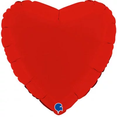 Шар (18\'\'/46 см) Сердце, Красный, Сатин, 1 шт. 180000MR