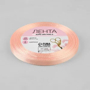 Лента атласная №43 6мм*25±1ярд пастельно-розовый АУ 1218066