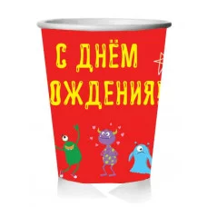 Стаканы бумажные Монстрики (250 мл, 6 шт) флоупак ФЛ-7475